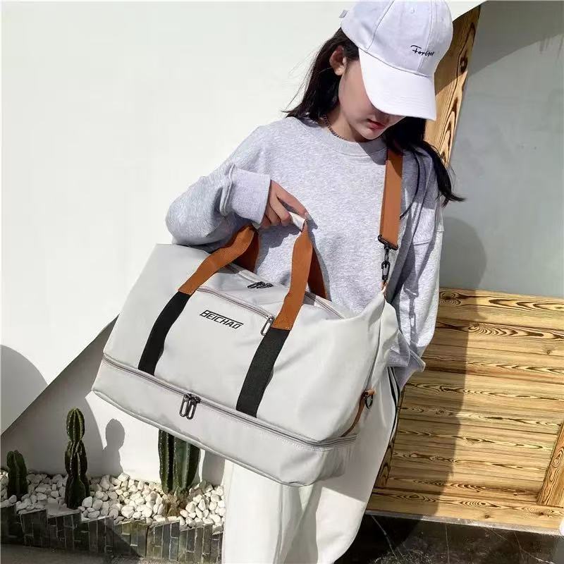 Bolsa Viagem Impermeável Grande Capacidade Camada Dupla Leve E Com Zíper Duffel De Ioga Ao Ar Livre